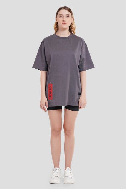 Spoiled Dark Grey Oversized Fit T-Shirt Women
