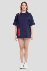 Spoiled Navy Blue Oversized Fit T-Shirt Women