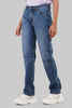 Blue Mid Rise Straight Women Jeans Pic 5