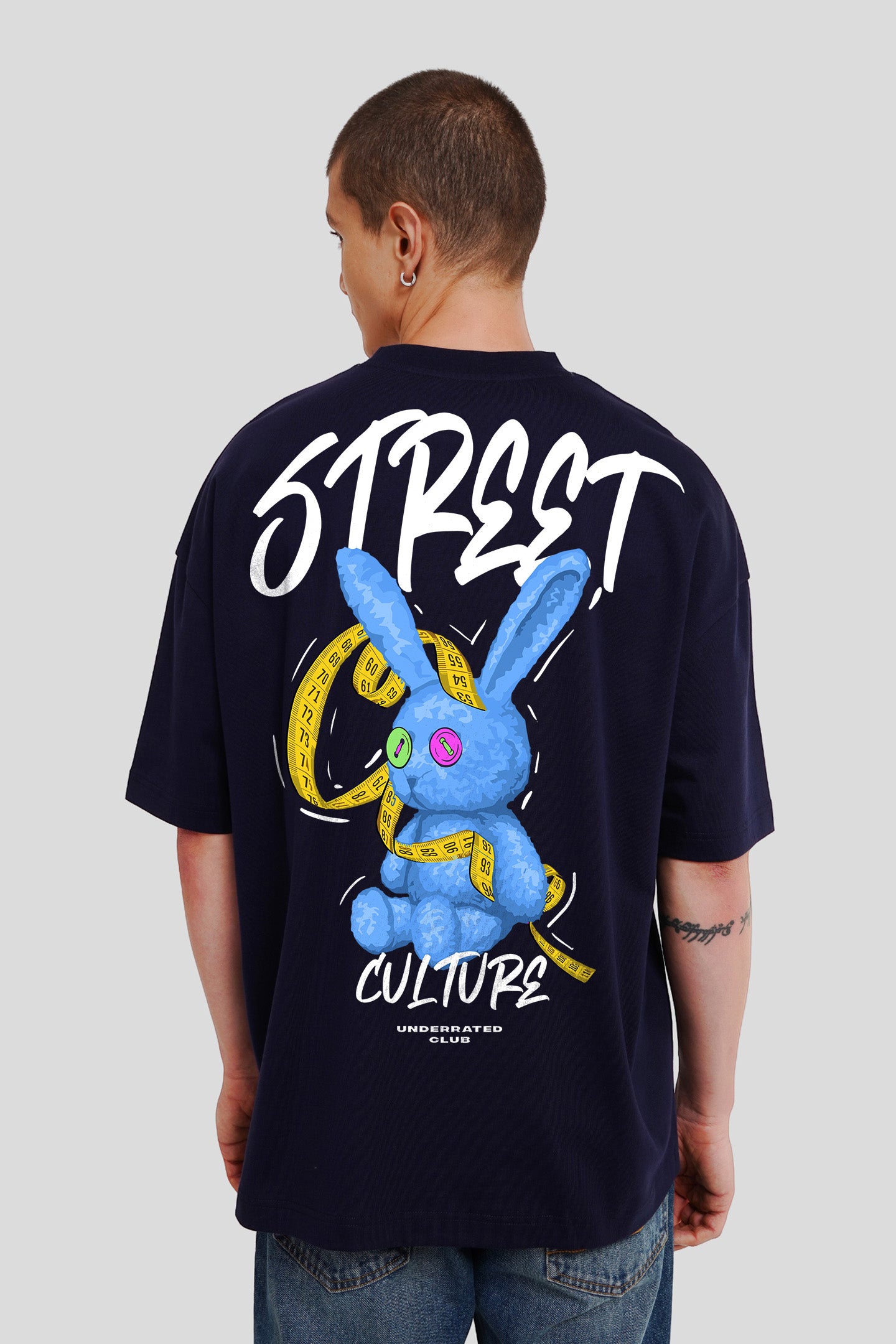 Street Culture Navy Blue Printed T-Shirt