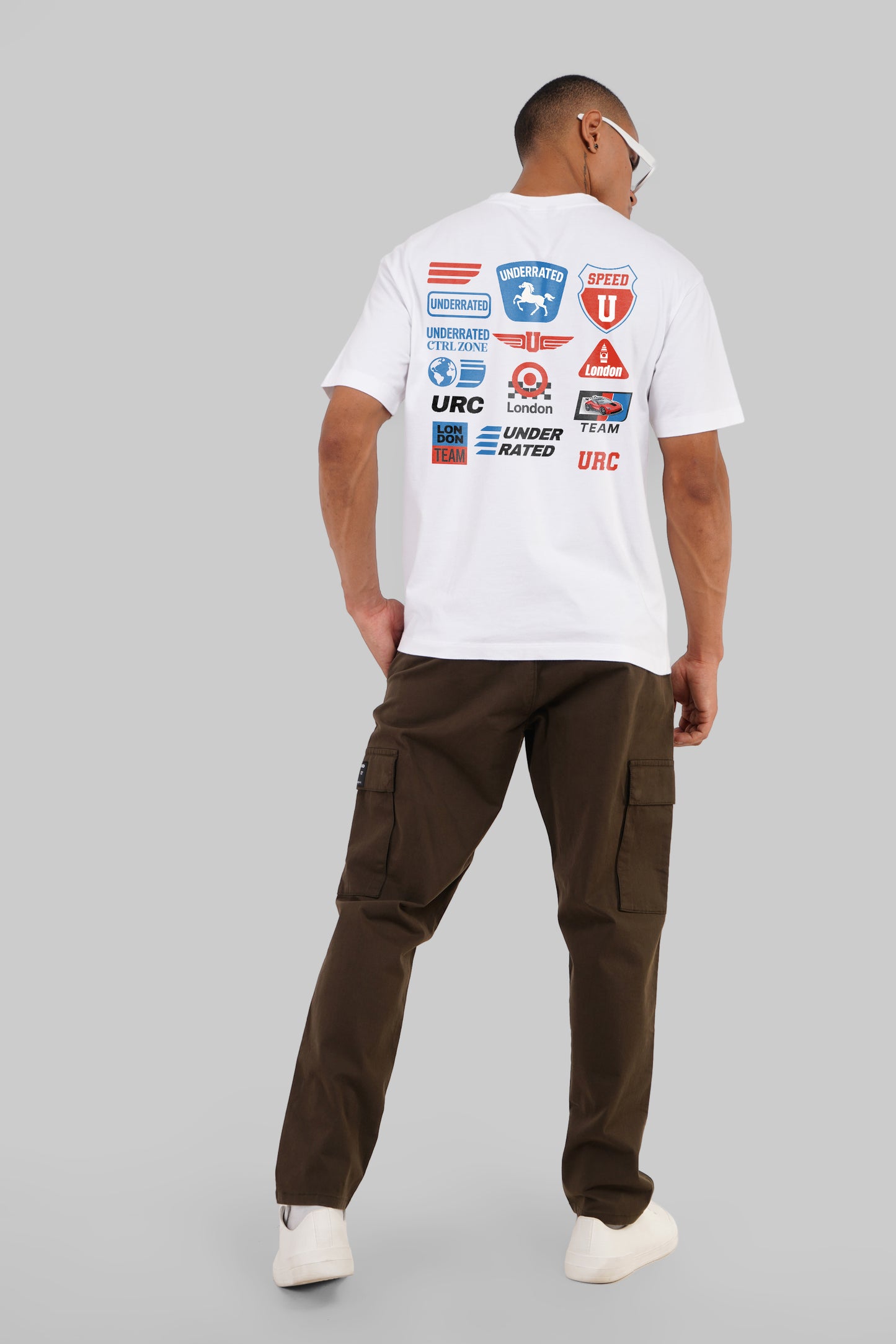 URC Racing Club White Oversized Fit T-Shirt Men Pic 1
