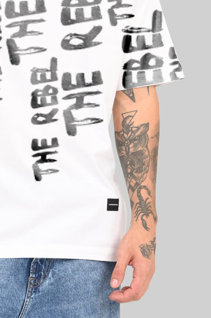 The Rebel White Oversized Fit T-Shirt Men Pic 2