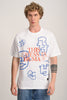 This Mess is Human Minimal Art White Oversized Fit T-Shirt Men Pic 1