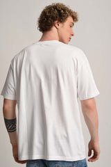 This Mess is Human Minimal Art White Oversized Fit T-Shirt Men Pic 3