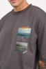 Wander Postcard Dark Grey Baggy Fit T-Shirt Men Pic 2