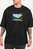 Scenic Route Postcard Black Baggy Fit T-Shirt Men Pic 2