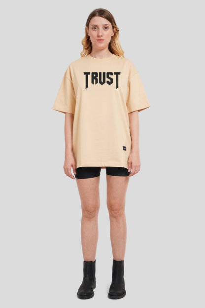 Trust Beige Oversized Fit T-Shirt Women