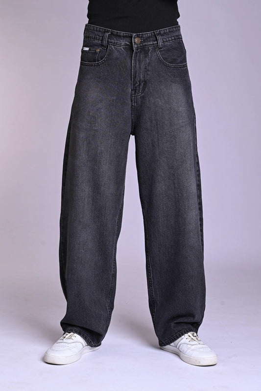 Deep Black Men's Baggy Jeans
