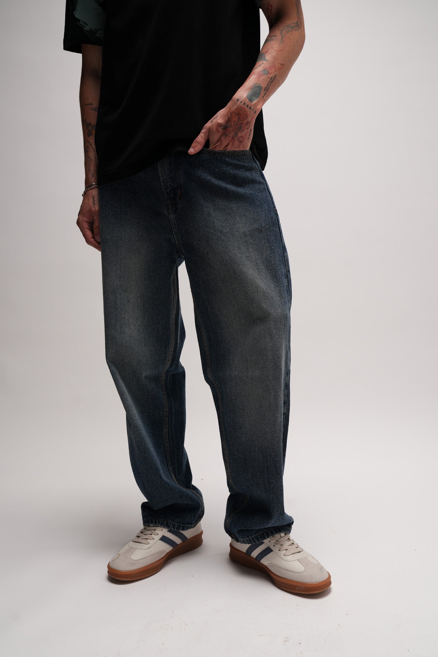 Vintage Blue Men's Baggy Fit Jeans