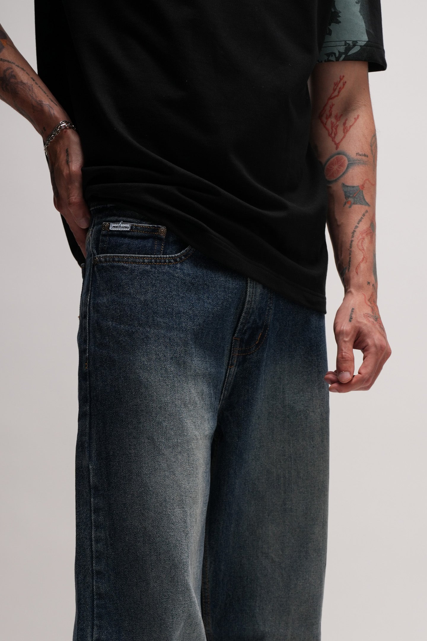 Vintage Blue Men's Baggy Fit Jeans