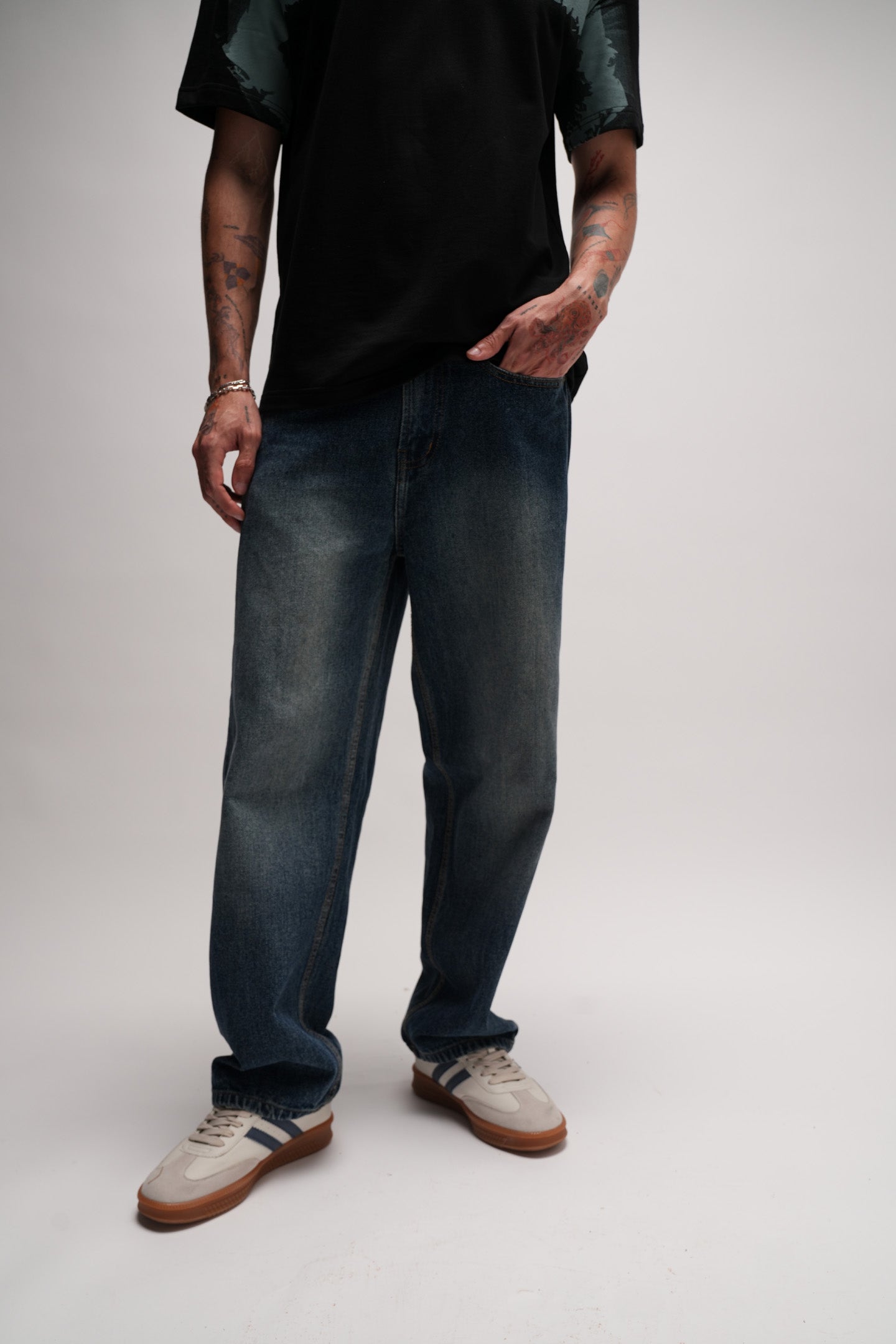 Vintage Blue Men's Baggy Fit Jeans