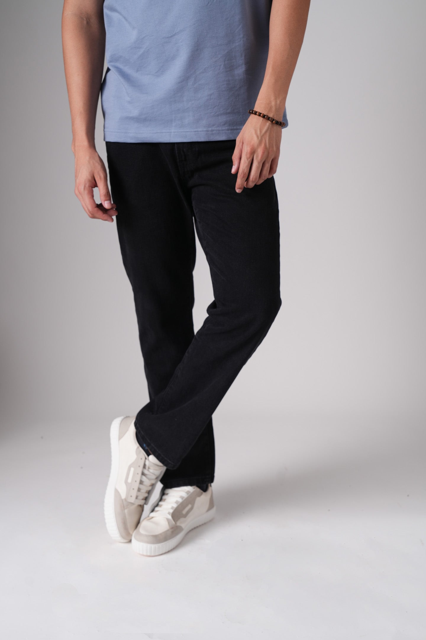 Deep Black Men's Baggy Jeans