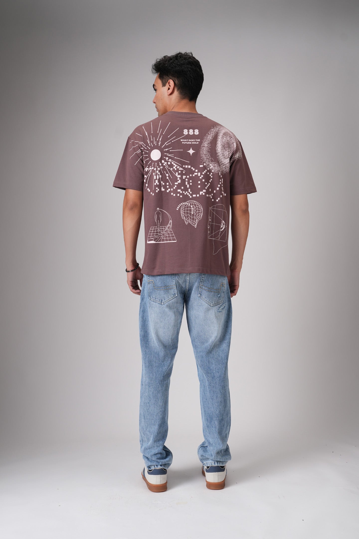 Light Blue Men's Semi-Distressed Straight Jeans
