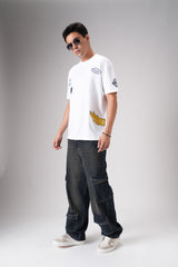 Rusty Blue Baggy Cargo Jeans For Men