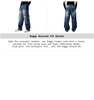 Product image showing front and back views of Baggy Relaxed Fit Denims, with a description