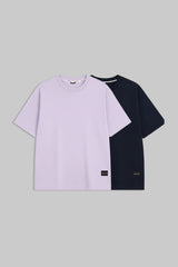 Pack of 2 Oversized T-shirts - Lilac/ Navy Blue