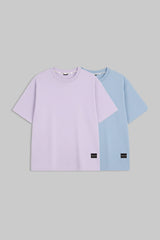Pack of 2 Oversized T-shirts - Lilac/ Sky Blue
