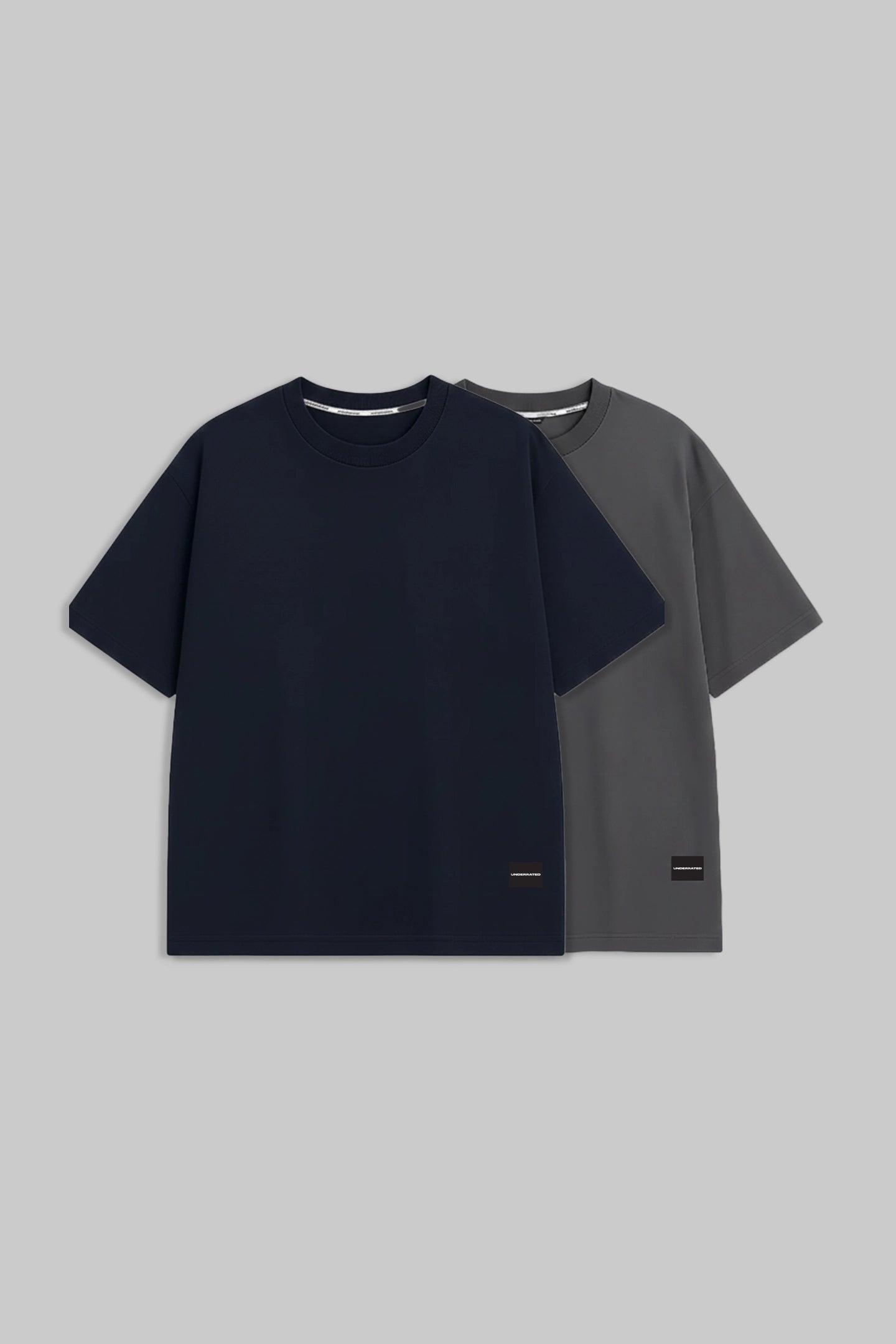 Pack of 2 Oversized T-shirts - Navy Blue/ Grey