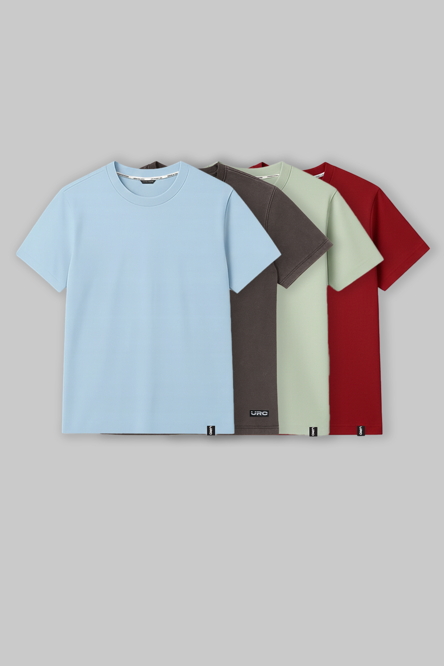 Pack of 4 Regular Fit T-shirts - Blue/Grey/Green/Red