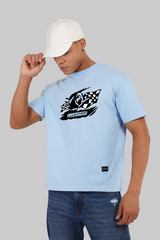 URC Wheel Sky Blue Oversized T-shirt Men