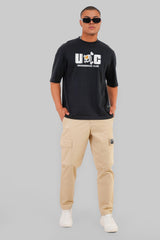 Underrated Skull Urban Black Baggy Fit T-Shirt Men