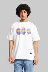Underrated Club Airbrush Effect White Oversized Fit T-Shirt Men Pic 1