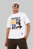 Unlock the Creative Noise Art Print White Oversized Fit T-Shirt Men Pic 1