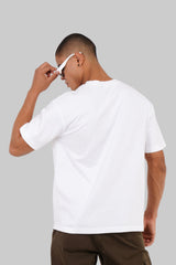 Unlock the Creative Noise Art Print White Oversized Fit T-Shirt Men Pic 3