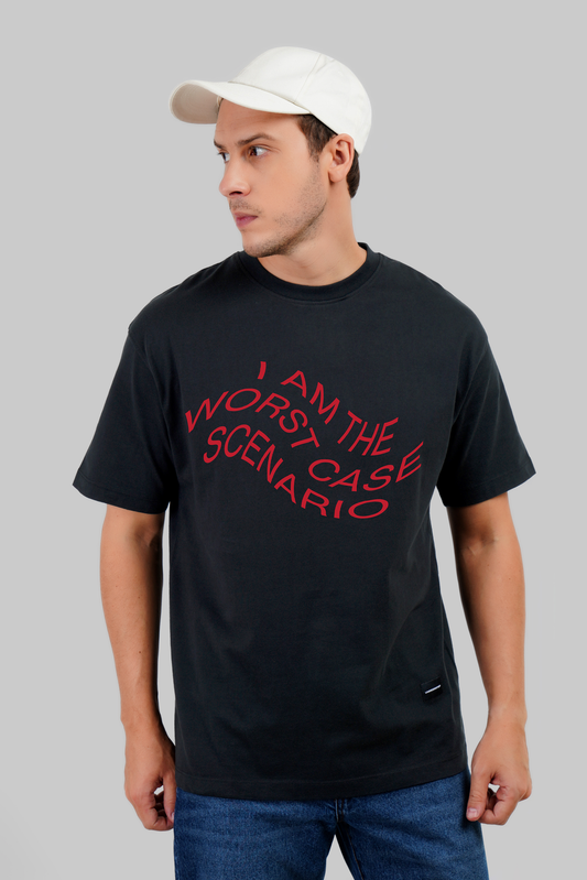 Worst Case Scenario Black Oversized T-shirt Men