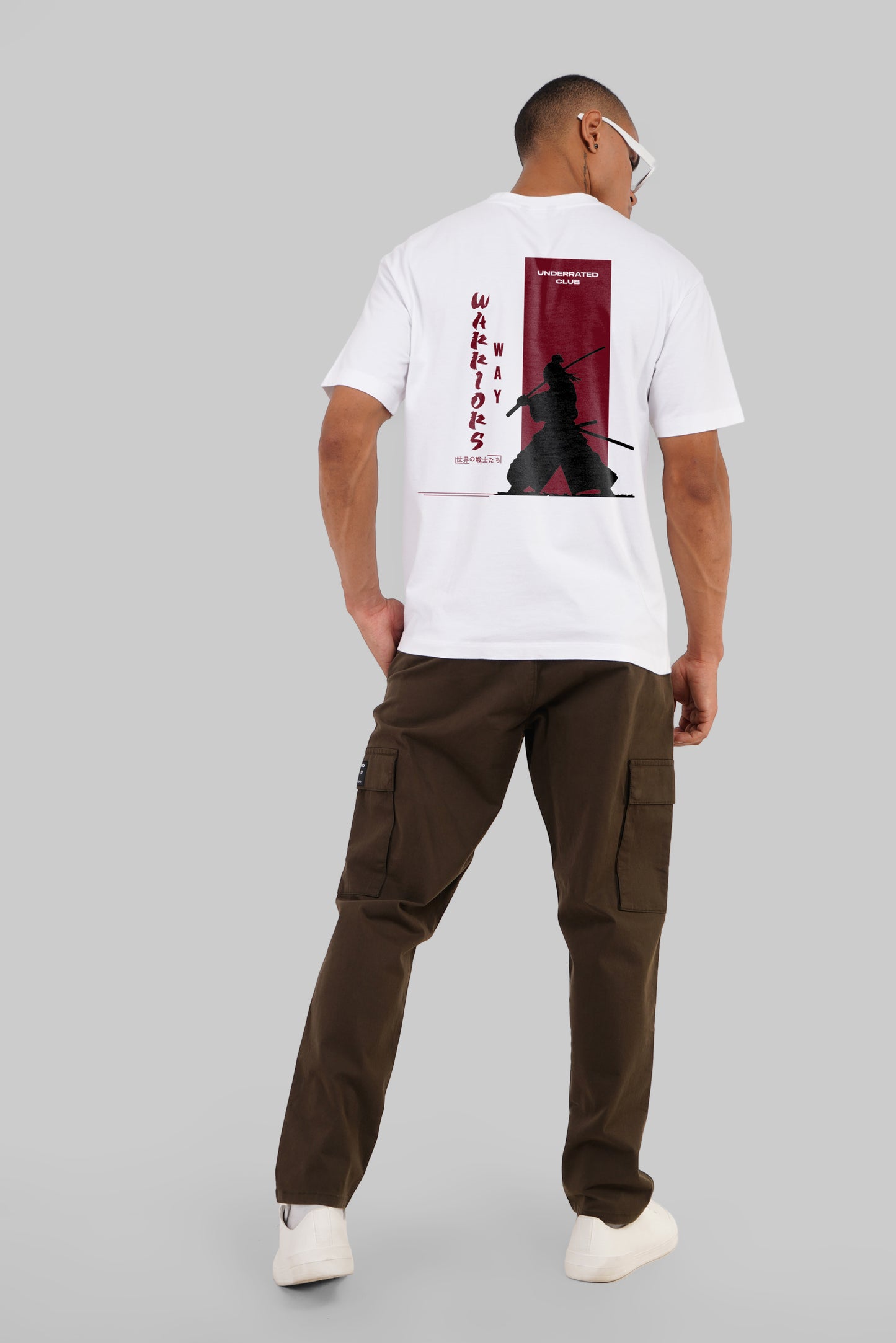 Warriors Way White Oversized Fit T-Shirt Men Pic 3