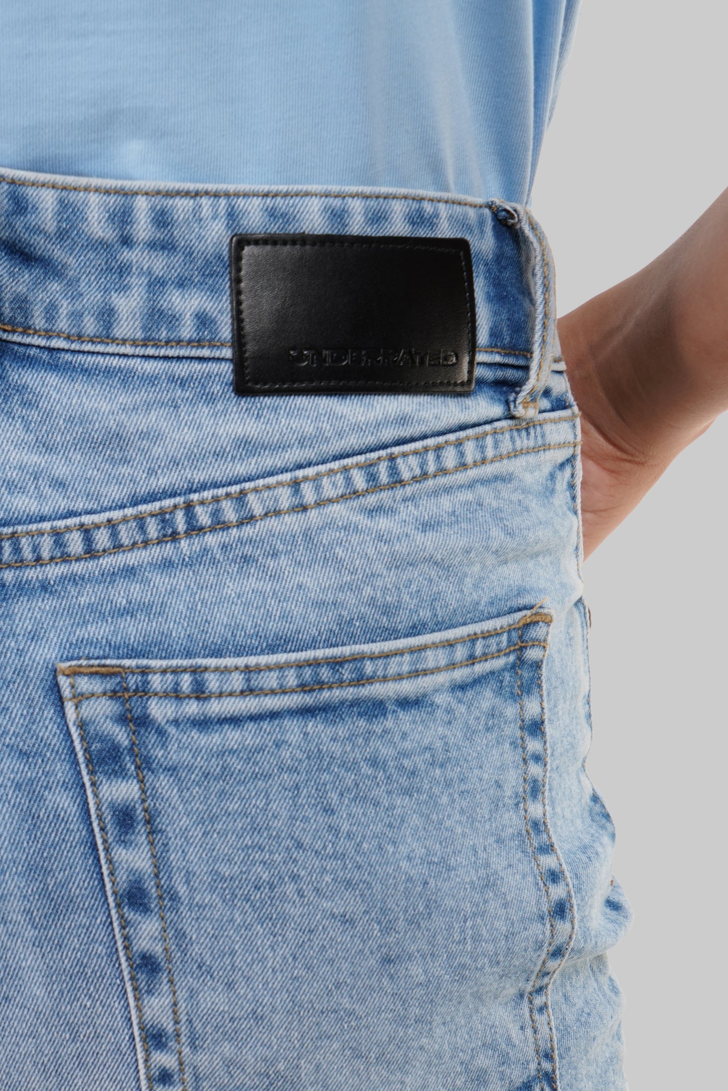 Light Blue High Rise Wide Leg Women Jeans Pic 5