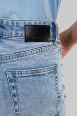 Light Blue High Rise Wide Leg Women Jeans Pic 5