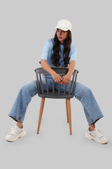 Light Blue High Rise Wide Leg Women Jeans Pic 4
