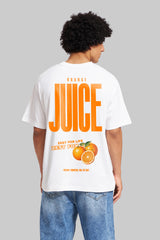 Zest For Life White Oversized Fit T-Shirt Men Pic 1