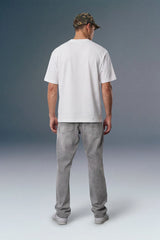 Light Grey Mid Rise Men's Straight Fit Jeans
