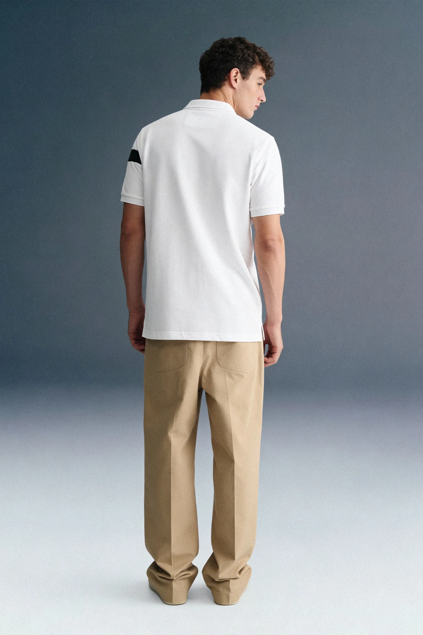 White Logo Print Polo T-Shirt