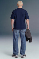 Underrated Curve Navy Blue Oversized T-shirt