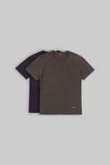 Pack of 2 Acid Washed T-shirts - Grey/Navy Blue