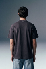 Underrated Curve Acid Washed Navy Regular Fit T-shirt