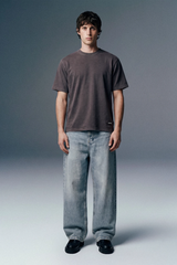 Solid Grey Acid Washed Tee