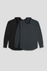 Men's Shirt Combo - Pack of 2 Solid Essentials - Black and Grey