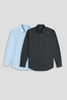 Men's Shirt Combo - Pack of 2 Solid Essentials - Blue and Grey