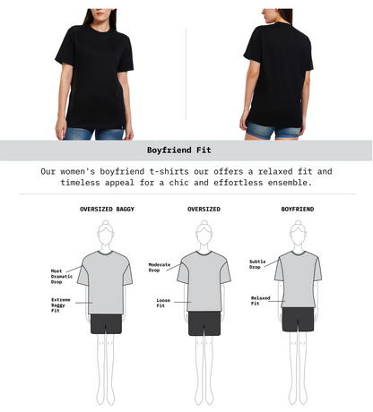 Fit Guide of Women Boyfriend T-Shirt