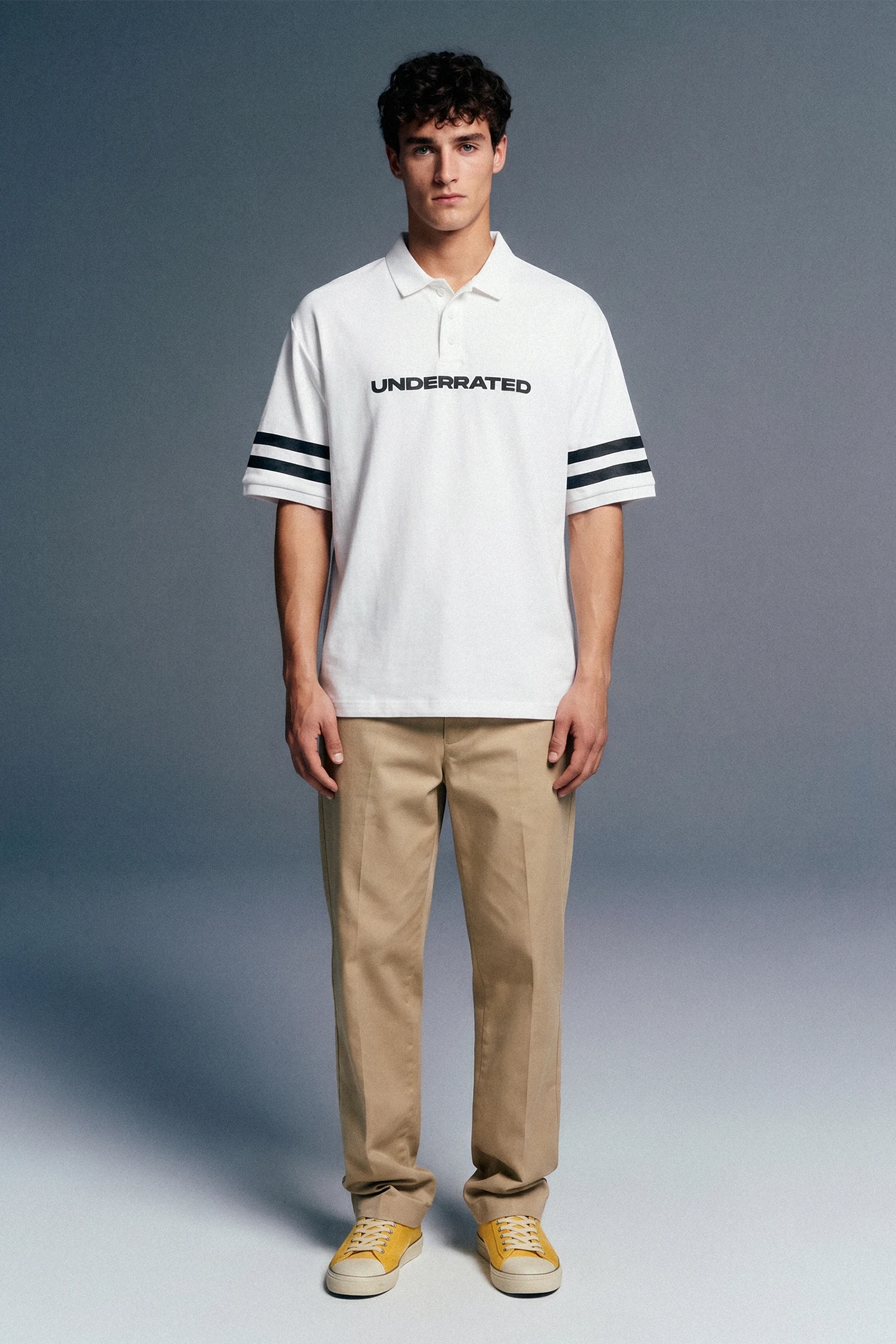 White Boxy Fit Polo T-Shirt