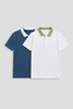 Men's Polo Neck T-shirt Combo - Pack of 2 Underrated Essentials - Blue and White Pic 1