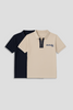 Men's Polo Neck T-shirt Combo - Pack of 2 Underrated Essentials - Beige and Navy Pic 1