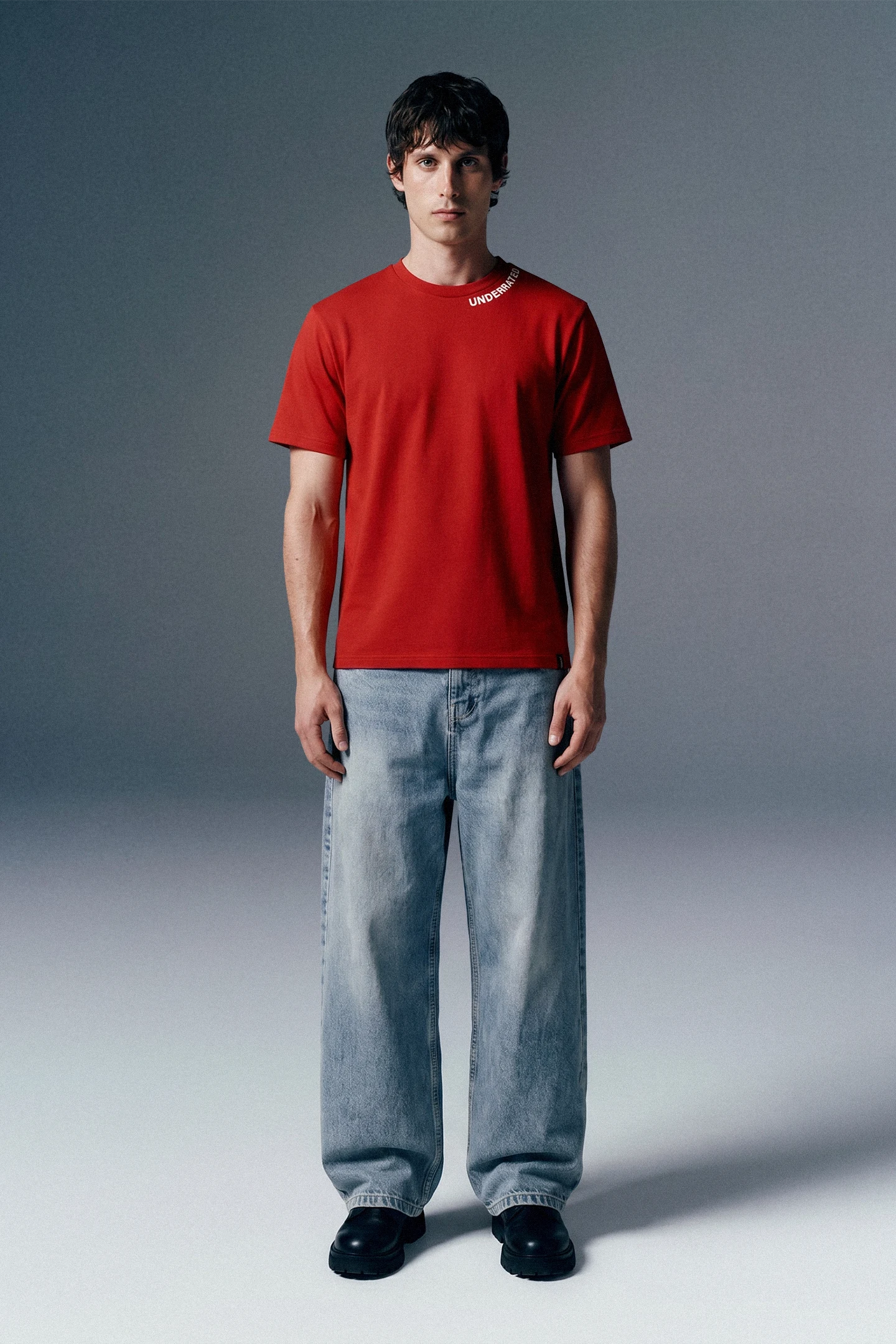 Underrated Curve Red Regular Fit T-shirt