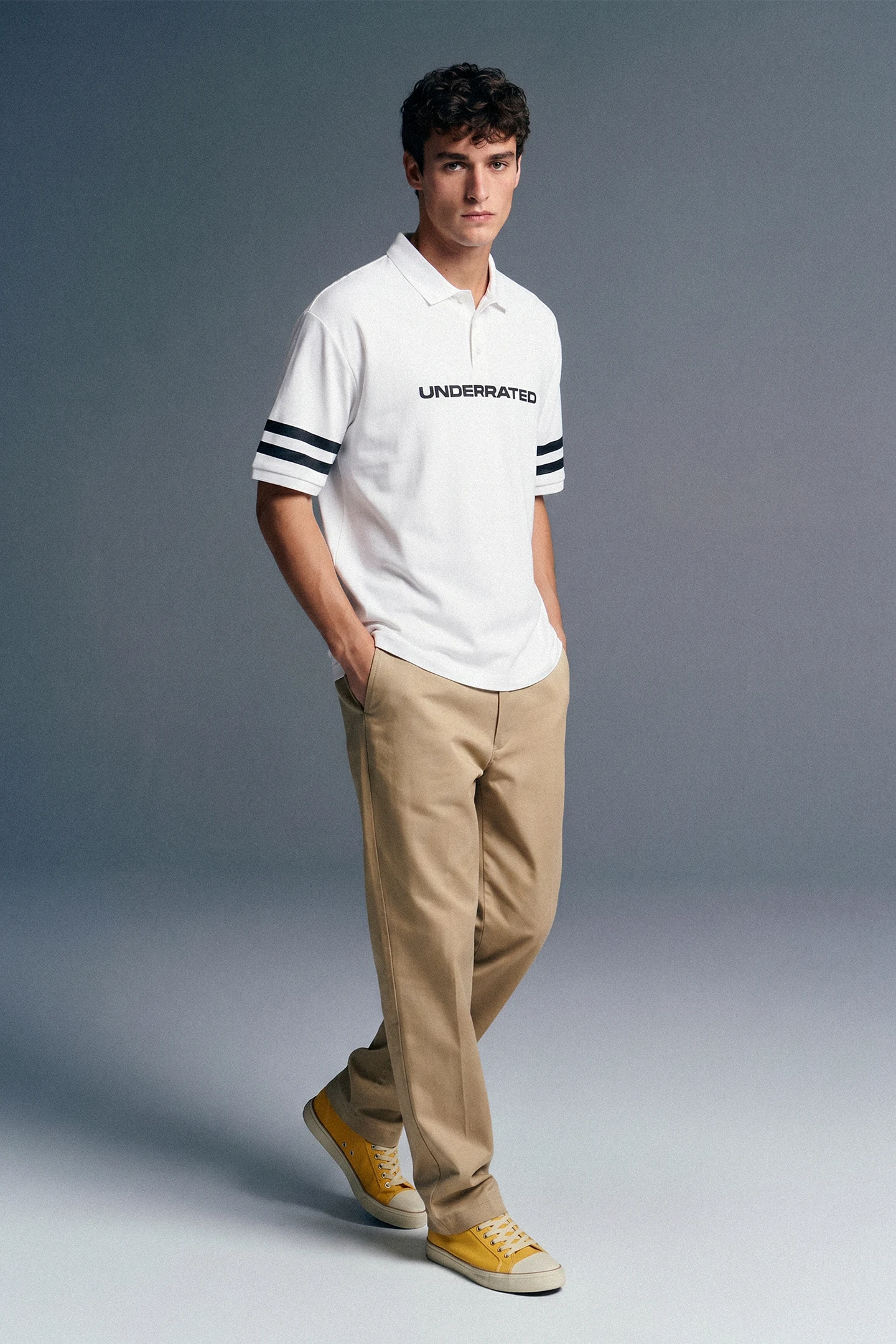 White Boxy Fit Polo T-Shirt