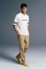 White Boxy Fit Polo T-Shirt