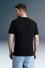 Rear Angle of Men’s Casual Black Streetwear Outfit